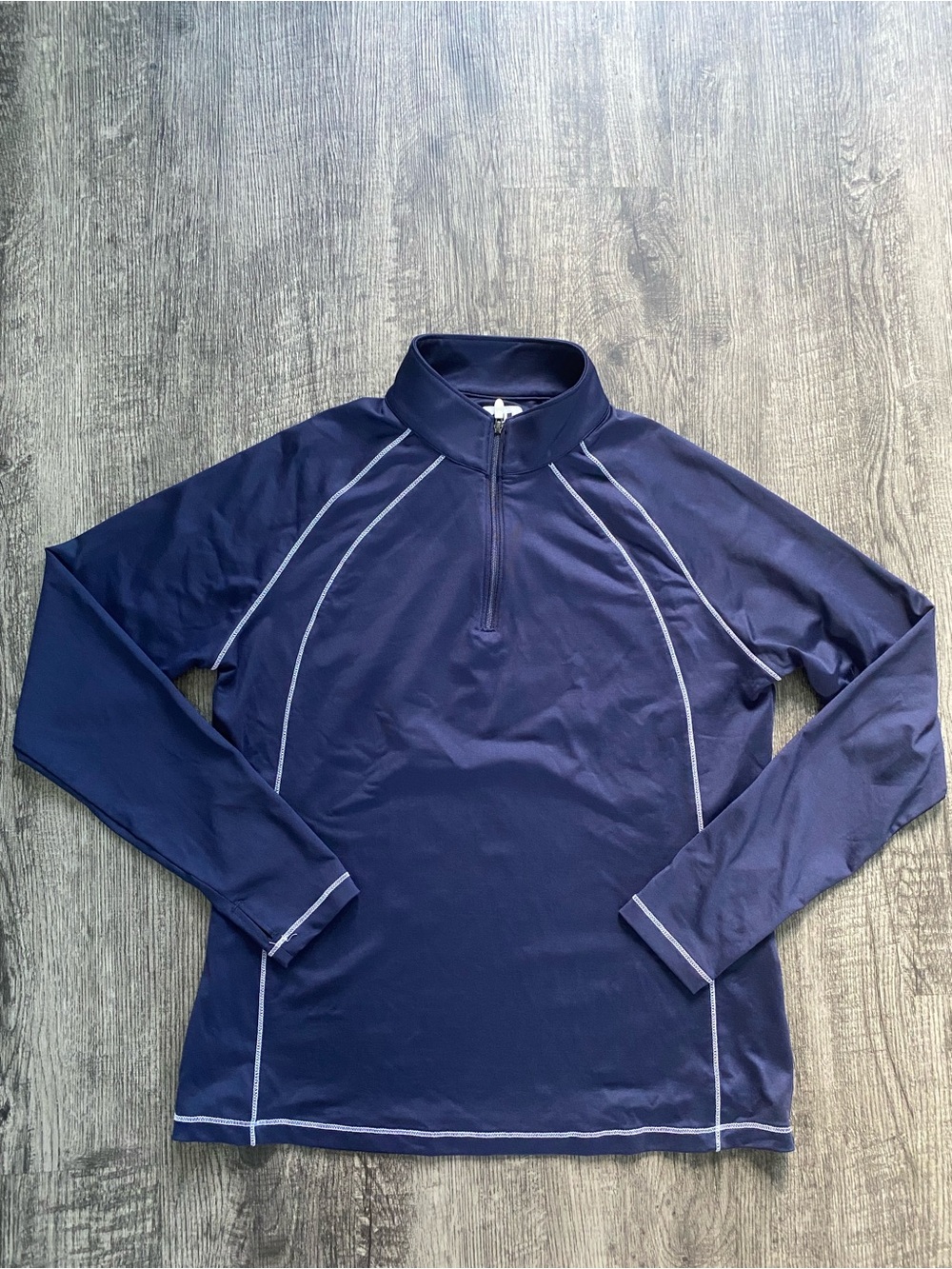 FootJoy FJ Womens 1/4 Zip Pullover Size S Navy White Stitch Golf Athletic Top